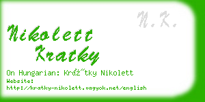 nikolett kratky business card
